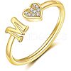 Adjustable Brass Rhinestone Cuff Rings FS-WG29D83-13-1