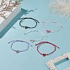 Handmade Japanese Seed Heart Link Bracelets BJEW-MZ00012-6