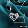 Heart Brass Full Crystal Rhinestone Pendant Necklaces for Women FS-WG5C853-01-5