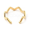 Ion Plating(IP) 304 Stainless Steel Wave Open Cuff Ring for Women X-RJEW-I085-13P-01-3
