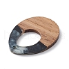 Pearlized Resin & Walnut Wood Pendants WOOD-C016-01E-4