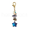 Electroplate Glass Star Pendant Decoration HJEW-JM01589-3