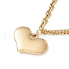 Heart Pendant Necklace with Cable Chains NJEW-G074-56G-1