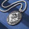 Tibetan Style Zinc Alloy Viking Pendant Necklaces NJEW-Z062-01AS-02-2