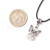 Angel Glass Sead Beaded Pendant Necklaces NJEW-MZ00094-06-3