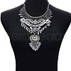 Retro Alloy Crystal Rhinestone Flower Bib Necklaces for Women FS-WGEFDEA-01-1