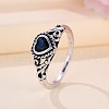 Brass Micro Pave Cubic Zirconia Finger Rings for Women FS-WGE7315-04-2