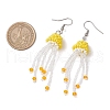 Glass Seed Beaded with Acrylic Beads & Glass Pearl Round Bead Jellyfish Dangle Earrings EJEW-MZ00435-01-3