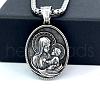 Stainless Steel Oval with Virgin Mary Pendant Necklaces RX5820-3