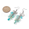 Shell with Starfish Shape Alloy Dangle Earrings EJEW-JE05622-01-3