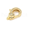 Brass Micro Pave Cubic Zirconia Lobster Claw Clasps KK-M311-28G-01-2