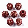 Painted Natural Wood Beads WOOD-T021-53A-08-1