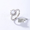 Mother's Day Rings Flower Platinum Brass Adjustable Ring with Cubic Zirconia EG7863-30-1