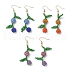 Fruit Pave Disco Ball Beads Dangle Earrings EJEW-TA00632-2