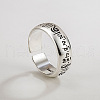 Six-word Motto 925 Sterling Silver Cuff Rings for Women FS-WG1EDA0-01-4