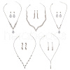 ANATTASOUL 5 Sets 5 Styles Crystal Rhinestone Teardrop Dangle Stud Earrings & Pendant Lariat Necklace SJEW-AN0001-42-1