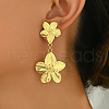 Stylish Stainless Steel Retro Flower Dangle Stud Earrings DL6175-1-3