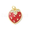 Brass Micro Pave Cubic Zirconia Pendants KK-P294-49G-1