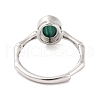 Oval Natural Malachite Adjustable Rings RJEW-Q817-04P-07-3