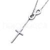 304 Stainless Steel Cable Chains Lariat Necklaces NJEW-F267-17P-2