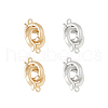 SUPERFINDINGS 4Pcs 2 Colors Brass Double Fold Over Clasps FIND-FH0010-40-1