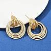 Multilayer Ring Brass Micro Pave Clear Cubic Zirconia Stud Earrings EJEW-S275-02G-1