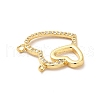 Brass Micro Pave Clear Cubic Zirconia Connector Charms KK-H434-03G-3