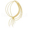 Alloy with Plastic Pearl Teardrop Tassel Waist Beads FS-WG58B7C-01-5