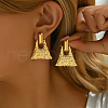 Stylish Textured Trapezoid Stainless Steel Stud Earrings KV0782-1