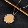 304 Stainless Steel Micro Pave Cubic Zirconia Pendant Necklaces for Women NJEW-Z065-08G-01-2