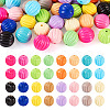48Pcs 16 Colors Baking Paint Acrylic Beads MACR-TA0001-44-1