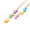 Natural Shell Crescent Moon Pendant Necklace with 304 Stainless Steel Chains for Women NJEW-C016-13G-1