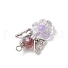 Acrylic Beads with Glass Beads Pendants PALLOY-MZ00698-5