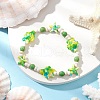 Starfish & Turtle Synthetic Turquoise Dyed Beads Stretch Bracelets for Women BJEW-JB11920-02-1