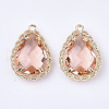 Transparent Glass Pendants GLAA-T007-08E-2