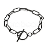 Unisex 304 Stainless Steel Paperclip Chain Bracelets BJEW-H541-04B-EB-1