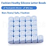 20Pcs Blue Cube Letter Silicone Beads 12x12x12mm Square Dice Alphabet Beads with 2mm Hole Spacer Loose Letter Beads for Bracelet Necklace Jewelry Making JX434Z-4