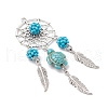 Alloy Synthetic Turquoise Beads Dream Catcher Pendants PALLOY-MZ00708-01-3