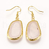 Natural Rose Quartz Dangle Earrings EJEW-I212-K-07G-1