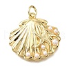 Brass ABS Plastic Pearl Pendants KK-V011-59G-1