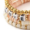 Polymer Clay Heishi Beads Bracelets Set BJEW-JB07242-05-8