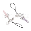 4 Pairs 4 Colors Tibetan Style Alloy Mobile Straps HJEW-JM03007-5