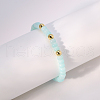 Natural Aquamarine Beads Stretch Bracelets for Men Women BD7394-4