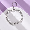Brass Micro Pave Clear Cubic Zirconia Link Bracelets for Women BJEW-D342-01P-2