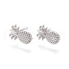 Brass Stud Earring Findings KK-F809-16P-2