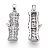 Rhodium Plated 925 Sterling Silver Micro Pave Cubic Zirconia Pendants STER-T004-61P-1