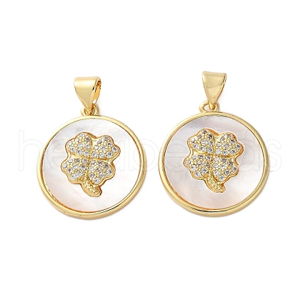 Brass Micro Pave Cubic Zirconia Pendants KK-U070-12A-G-1