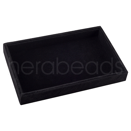 Rectangle Velvet Jewelry Trays for Earring ODIS-WH0017-063-1
