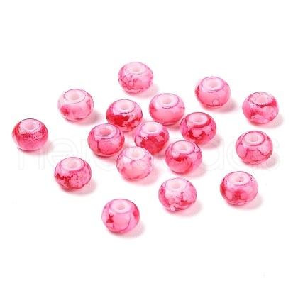 Opaque Spray Painted Glass Beads GLAA-G118-01O-1