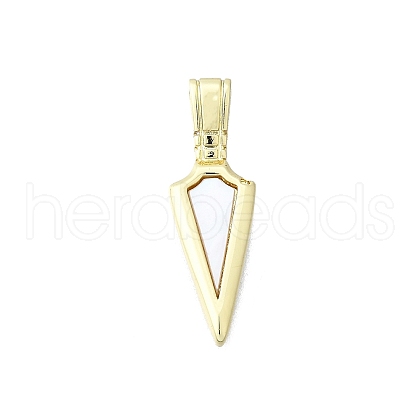 Arrowhead Shape Brass Pendants KK-V010-13G-1